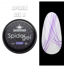Кольорове павутинка Spider Gel Designer, 8 мл, Фіолетовий S6