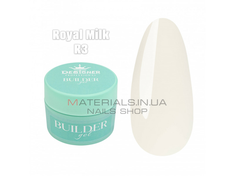 Builder Gel 15 мл., Дизайнер (Моделирующий гель) R3 Royal Milk