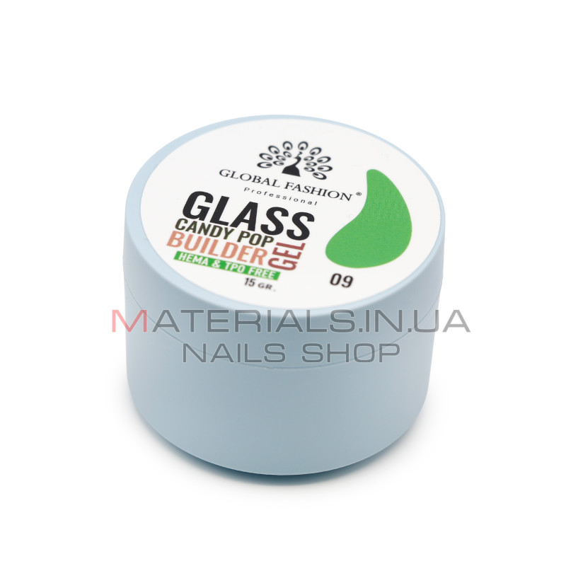 Гель для моделювання нігтів 15 г, Glass Candy Pop Builder Gel 09