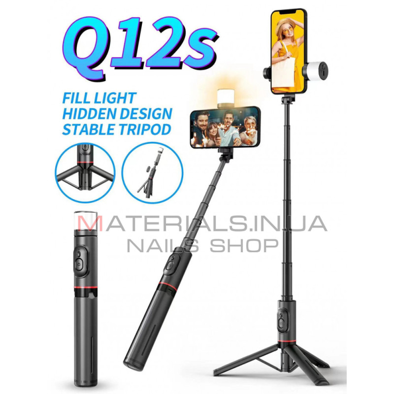 Монопод Tripod Q12S, Bluetooth, 0,75 м