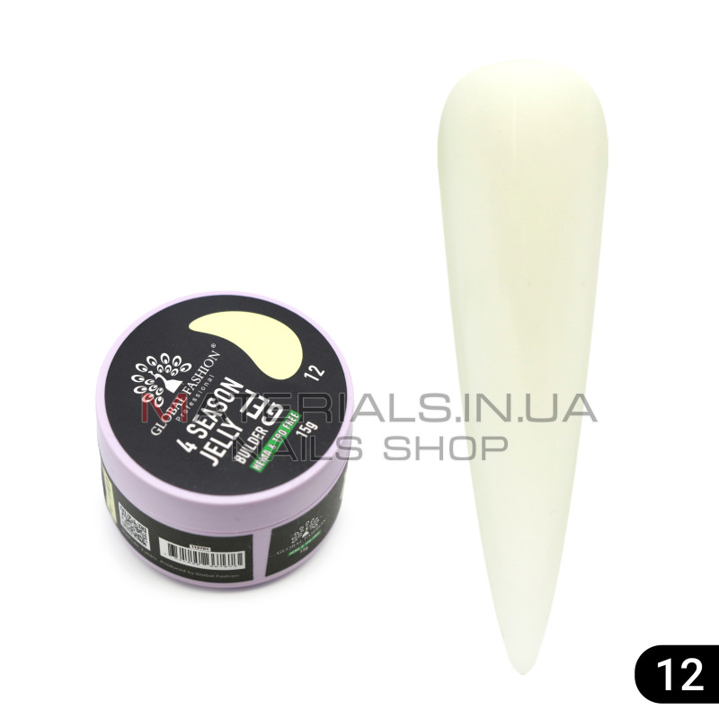 Гель для моделювання нігтів 15 г, 4 Season Jelly Builder Gel, 12