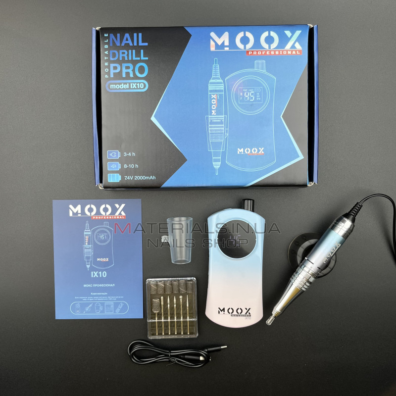 Фрезер Мокс IX10 (Gradient Blue) на акуммуляторі 45 000 об/хв. та 35 W. для манікюру та педикюру Фрезер Мокс IX10 (Gradient Blue) на акуммуляторі 45 000 об/хв. та 35 W. для манікюру та педикюру