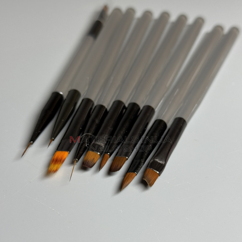 Набір пензлів для дизайну нігтів Global Fashion, 9 шт.