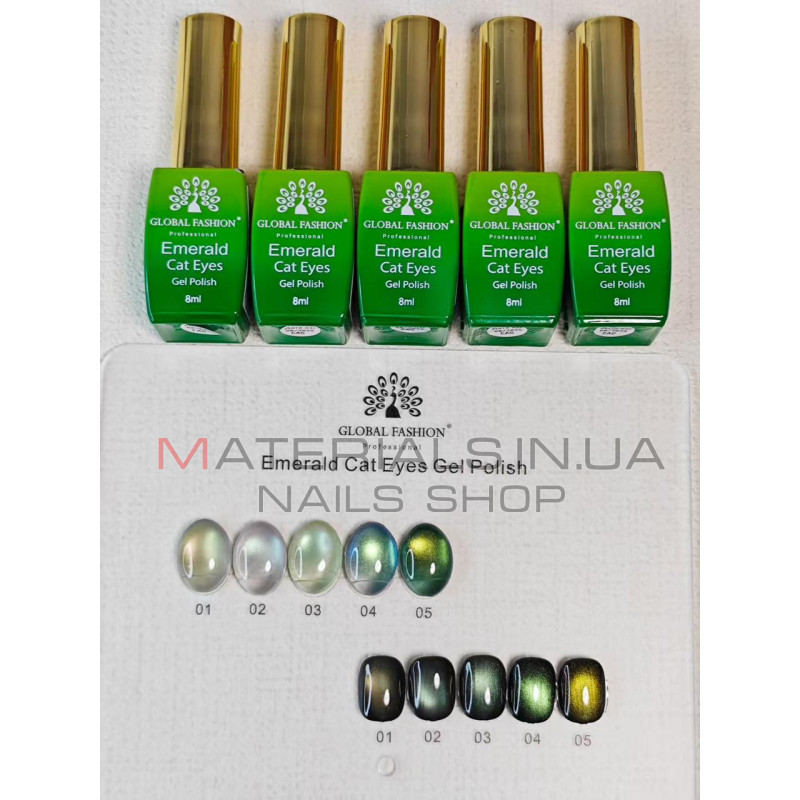 Гель-лак Global Fashion Emerald Cat Eyes, 05 (8 мл)