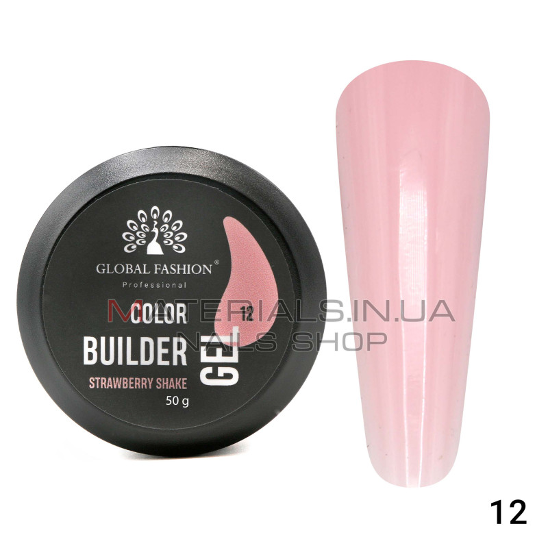 Гель для моделювання нігтів 50 г, Color Builder Gel 12- Strawberry shake