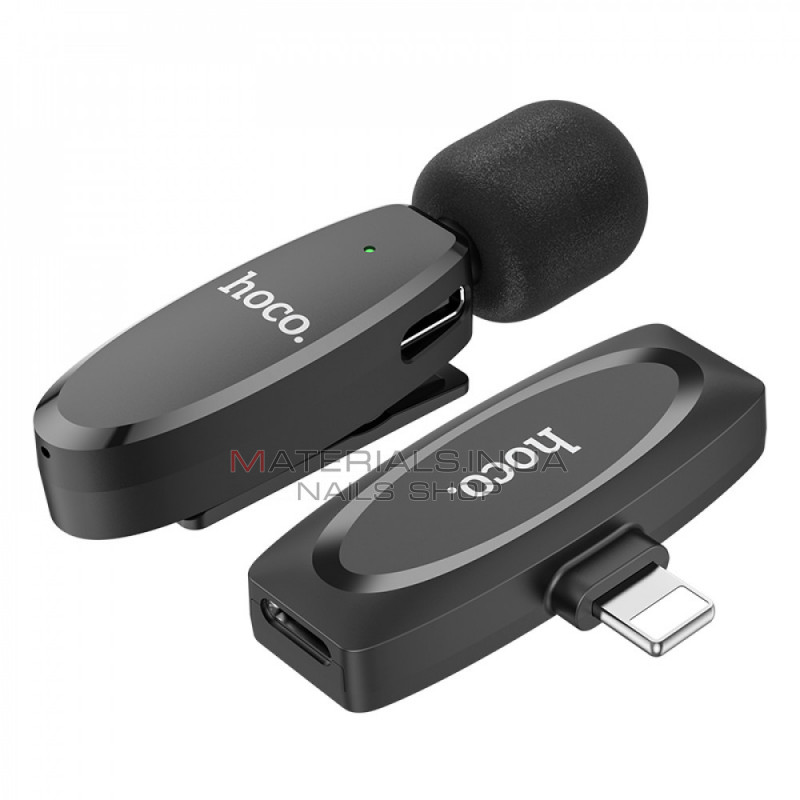 Wireless Digital Microphone Hoco L15 iP Crystal lavalier — Black Wireless Digital Microphone Hoco L15 iP Crystal lavalier — Black