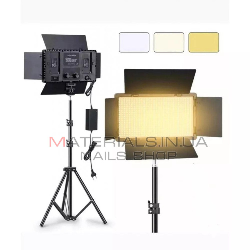 LED-відеосвітло U800, 29 × 17 см, 960 світлодіодів, 3200 K-6500 K, пульт ДК