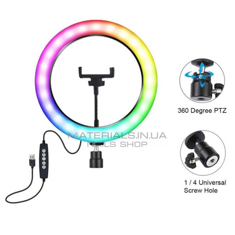 Лампа Кольцевая RGB LED (30 cm) RD-30 Лампа Кольцевая RGB LED (30 cm) RD-30