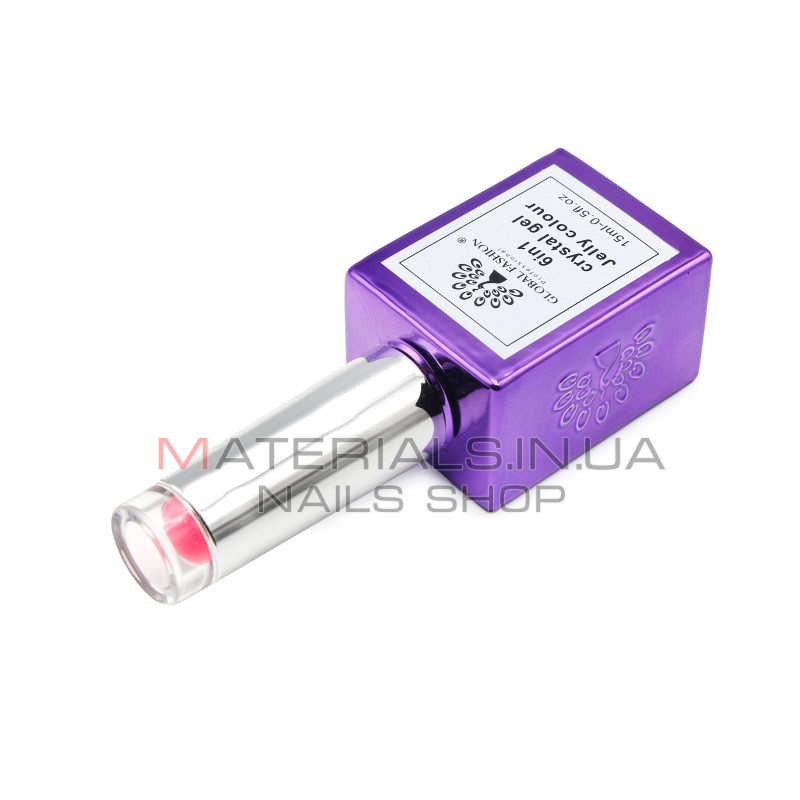 Гель для нарощування 6 in 1 crystal gel jelly colour, 15 мл, 6605