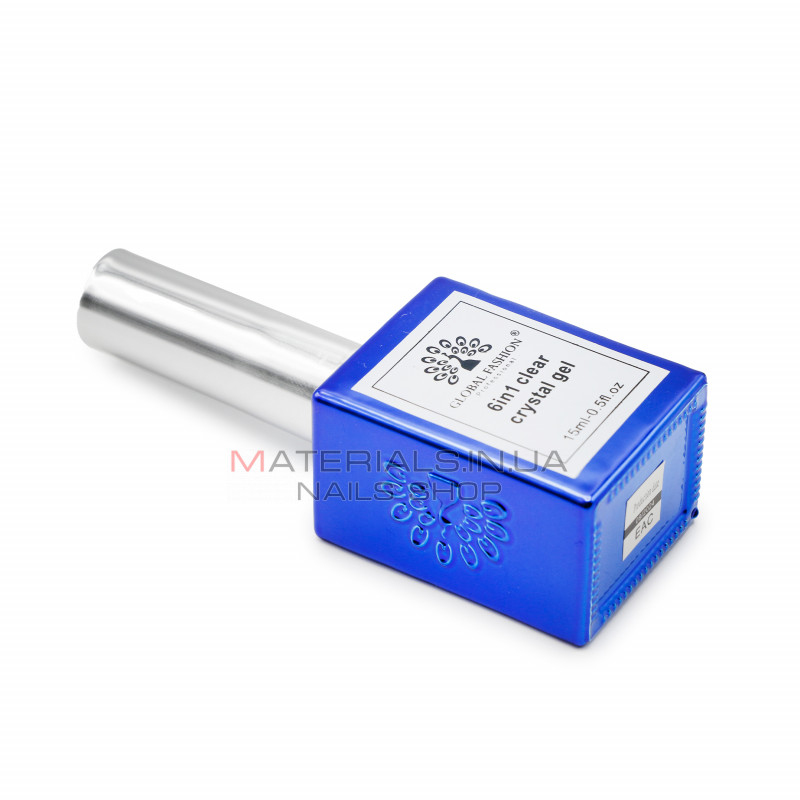 Гель для нарощування 6 in 1 crystal gel, 15 мл, Clear