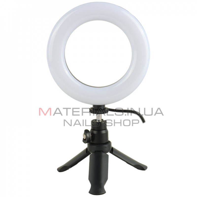 Кільцева LED-лампа Earldom ET-ZP29, 16 см, 6″ + штатив Tripod (0,9 м) з тримачем + пульт ДК