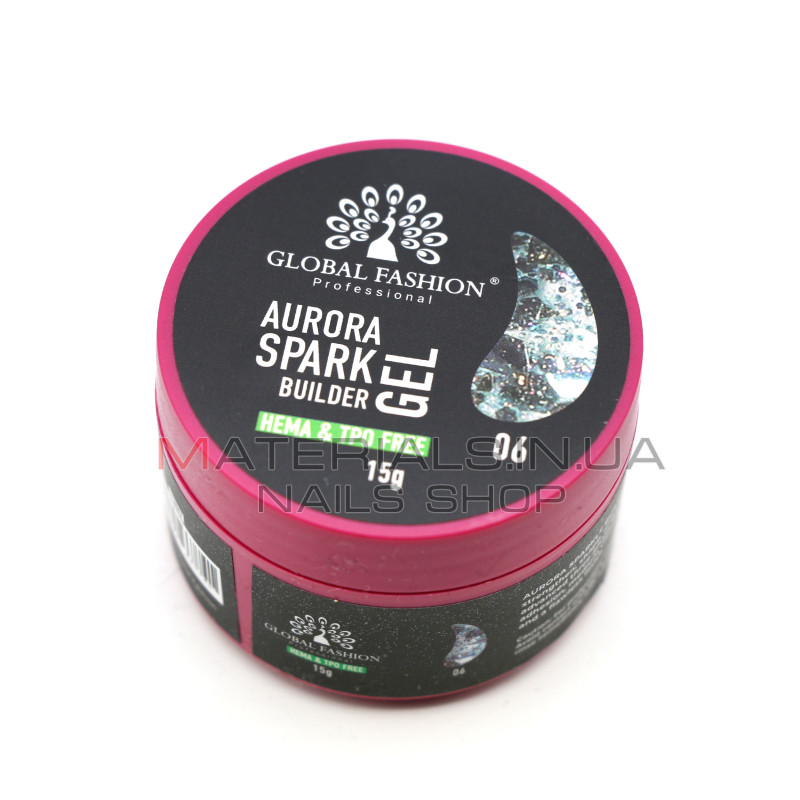 Гель для моделювання нігтів 15 г, Aurora Spark Builder gel 06