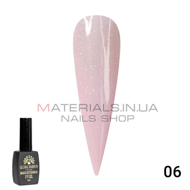 Гель Global Fashion із шиммером Magic-Extension 12мл №06