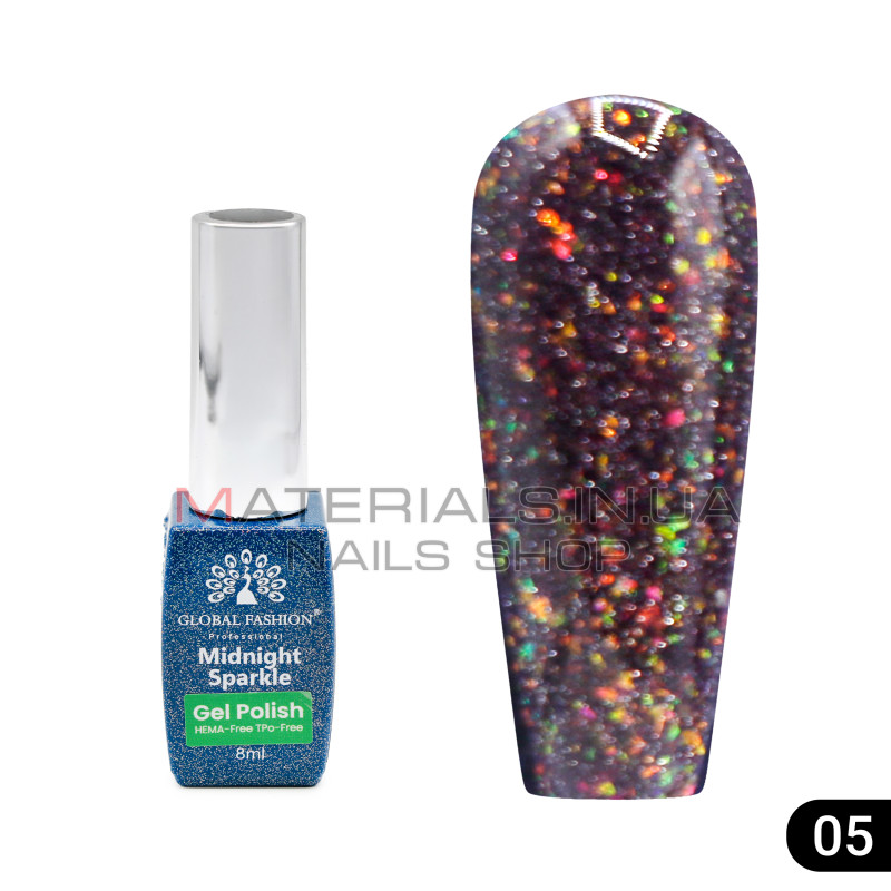 Гель лак Midnight sparkle 8 мл, 05