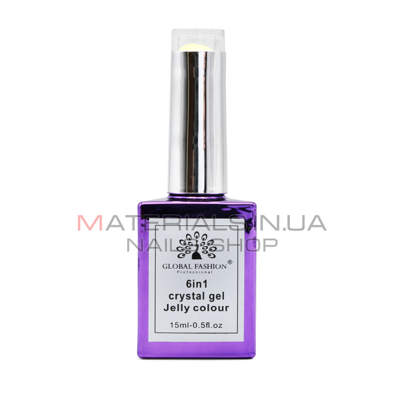 Гель для нарощування 6 in 1 crystal gel jelly colour, 15 мл, 6602