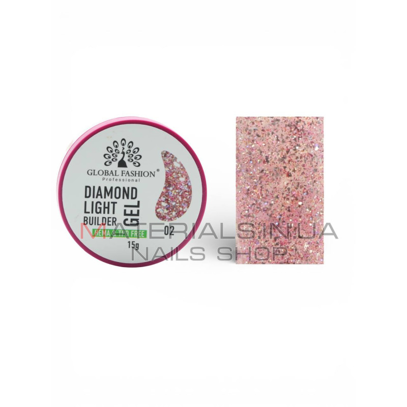 Гель для моделювання нігтів 15 г Diamond Light Builder Gel 02