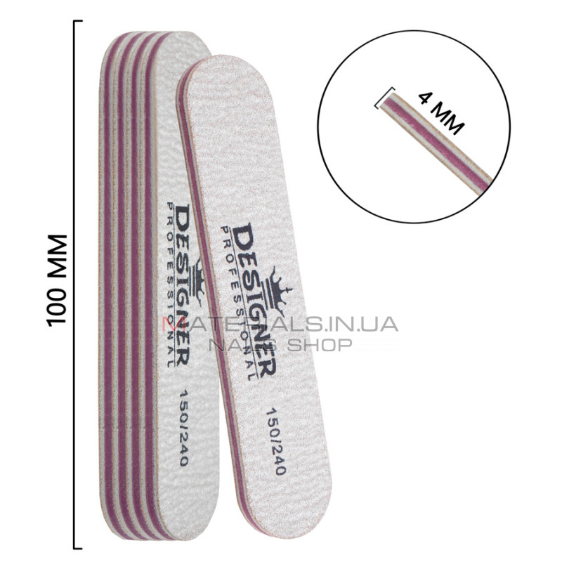 Упаковка пилок Designer 50шт, сіра, міні овальна 150/240 Упаковка пилок Designer 50шт, сіра, міні овальна 150/240