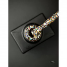 Гель лак Clow Glitter 574 Дизайнер (9мл.) - с хлопьями хамелеон разных размеров и глиттером