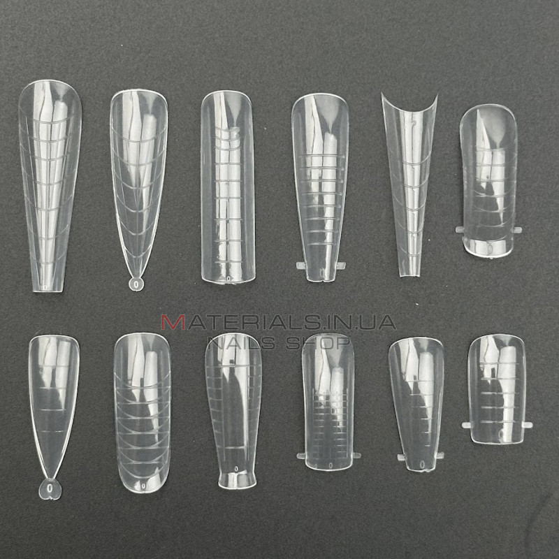 Polygel Nail Forms SET-D, 288 шт. (12 форм) - Верхні форми Дизайнер Polygel Nail Forms SET-D, 288 шт. (12 форм) - Верхні форми Дизайнер