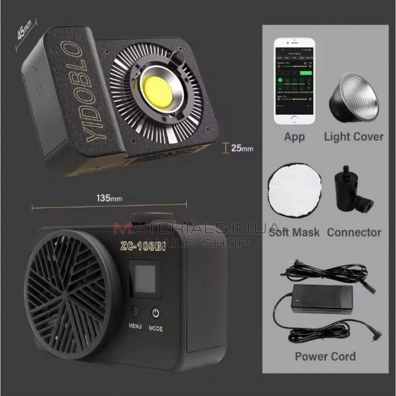 Лампа видеосвет LED Veron ZC-100Bi 100W 2700-7500K Лампа видеосвет LED Veron ZC-100Bi 100W 2700-7500K