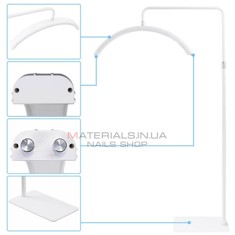 Бестеневая LED лампа HD-M8X 50W 3000K-6000K | 70x20 | 320 Lights |  — White