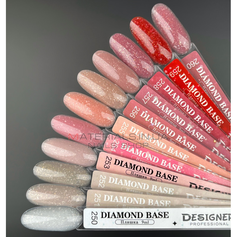 Базовое покрытие Diamond Base 250 Дизайнер (9 мл.) - с легким светоотражающим эффектом Базовое покрытие Diamond Base 250 Дизайнер (9 мл.) - с легким светоотражающим эффектом