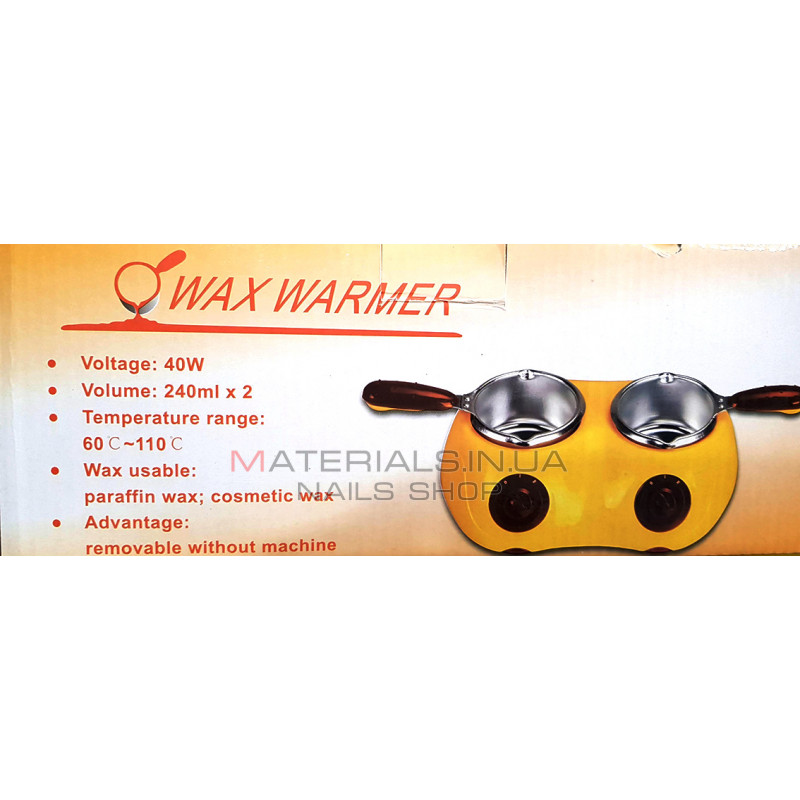 Двойной воскоплав Wax Warmer для разогрева воска и парафина 2х240мл Двойной воскоплав Wax Warmer для разогрева воска и парафина 2х240мл