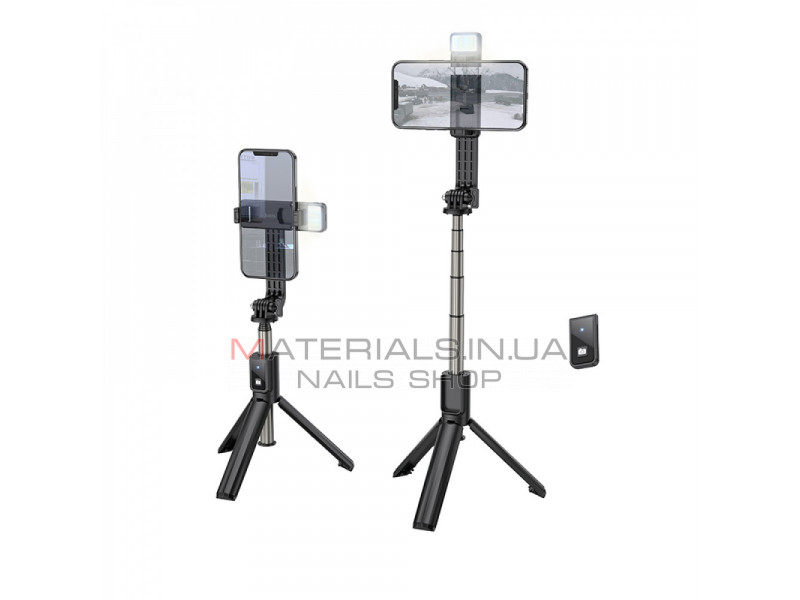 Live Broadcast Holder — Hoco K15 Treasure aluminum alloy fill light gimbal version live broadcast support — black