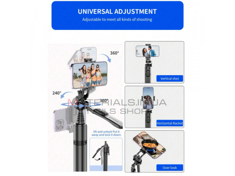Monopod Tripod | 2.02m | — C08 | Button Bluetooth | Monopod Tripod | 2.02m | — C08 | Button Bluetooth |
