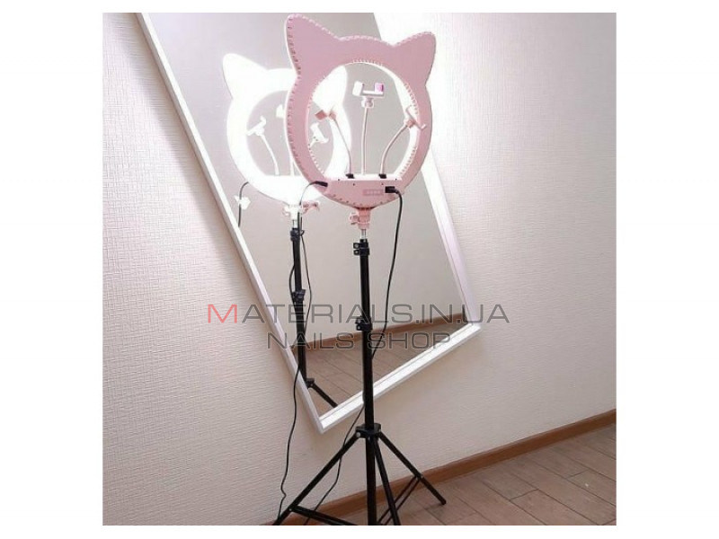 Кольцевая лампа с кошачьими ушками Ring Light RK-45 со штативом Master (Черная)