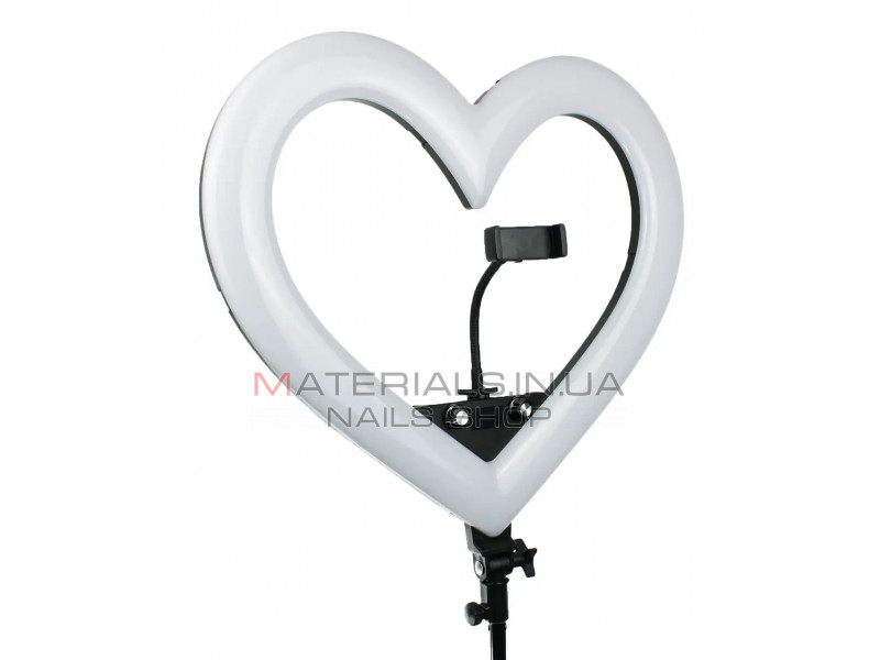 Кільцева лампа яскрава кольорова Серце RGB-48 48 см із сумкою потужна професійна кругла світлодіодна лампа