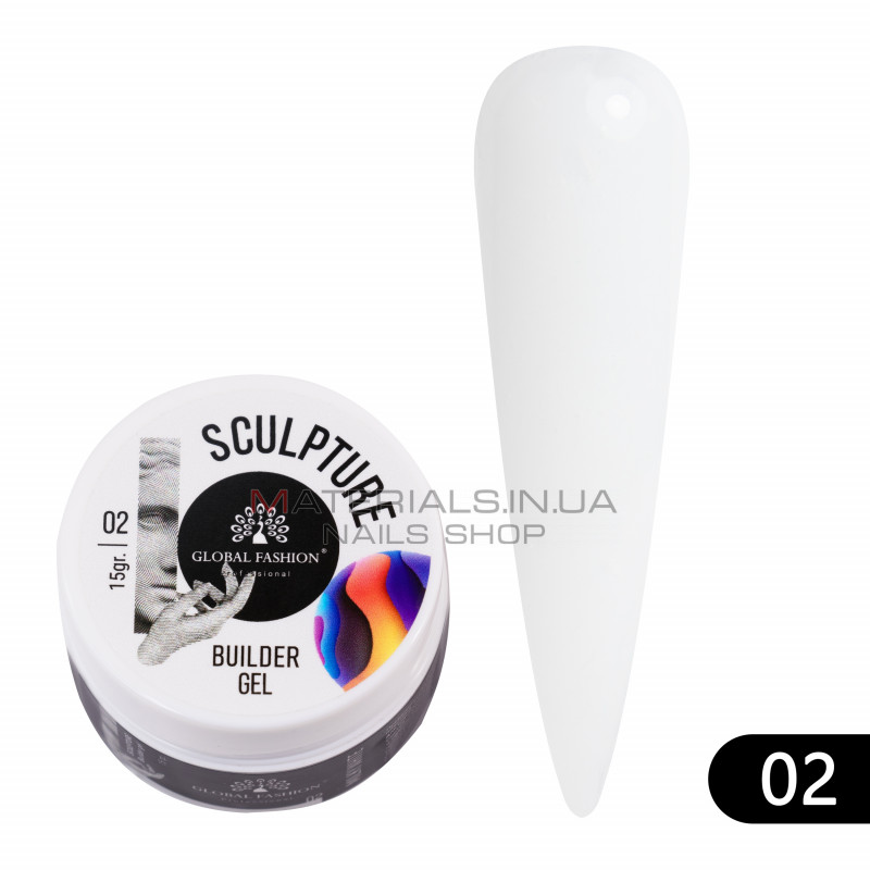 Скульптурний гель SCULPTURE BUILDER GEL 15 гр, MILKY WHITE №02 Скульптурний гель SCULPTURE BUILDER GEL 15 гр, MILKY WHITE №02