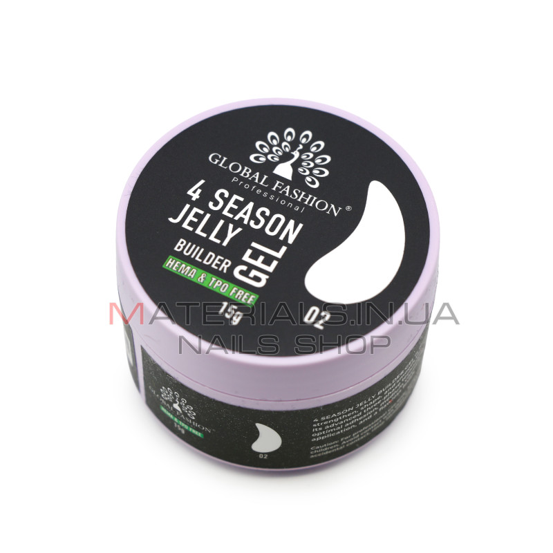 Гель для моделювання нігтів 15 г, 4 Season Jelly Builder Gel, 02