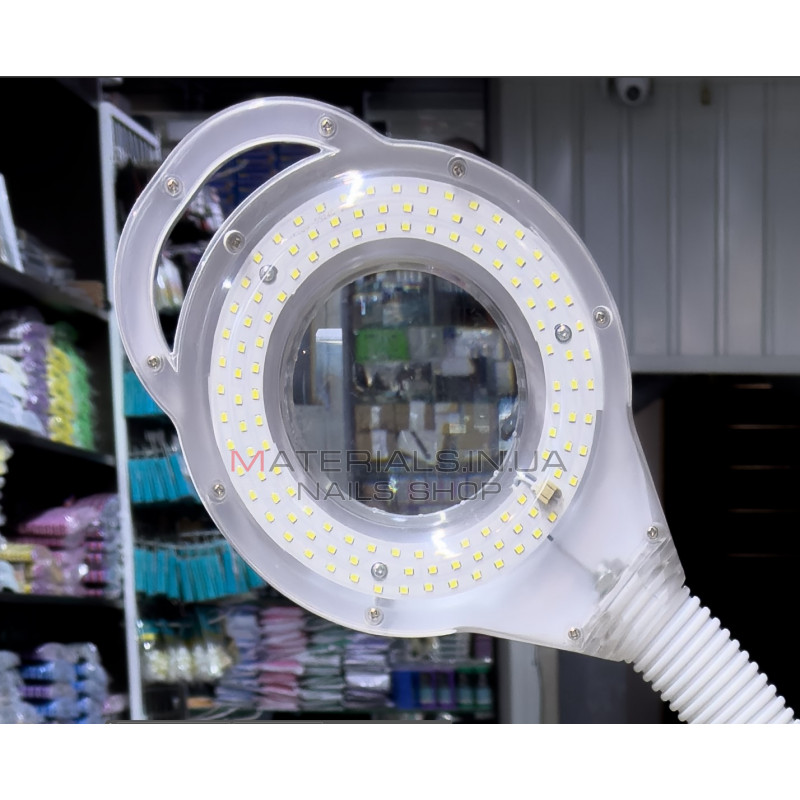 Лампа лупа косметологічна LED A-004 (гофра, регулятор яскравості, лінза 9см) Лампа лупа косметологічна LED A-004 (гофра, регулятор яскравості, лінза 9см)