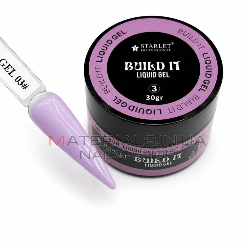Гель для наращивания и укрепления ногтей Build It Liquid Gel Starlet Professional №03, 30г