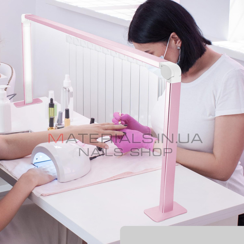Настільна безтіньова лампа Wenxintek Nail Table Lamp (80х40см, 36Вт) Pink