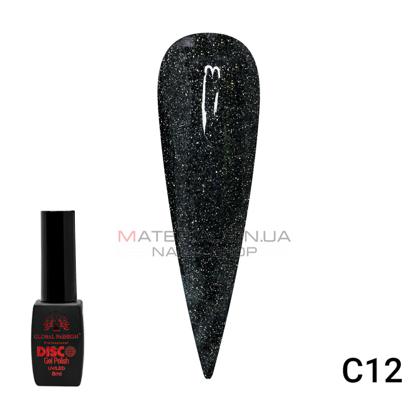 Гель лак Disco Gel Polish, Global Fashion, світловідбиваючий, 8 мл C12 Гель лак Disco Gel Polish, Global Fashion, світловідбиваючий, 8 мл C12