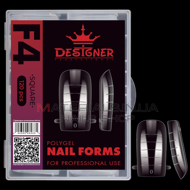 Верхні форми Дизайнер F4 Square - Polygel Nail Forms