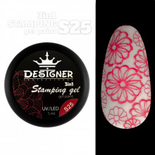 Stamping Gel Paint 3-1 (S25 Малиновий), 5 мл. - Гель фарба Дизайнер