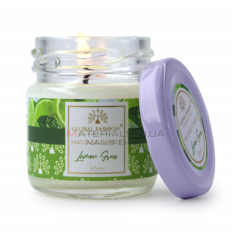 Массажная свеча Global Fashion, 30 ml, Lemon Grass Массажная свеча Global Fashion, 30 ml, Lemon Grass