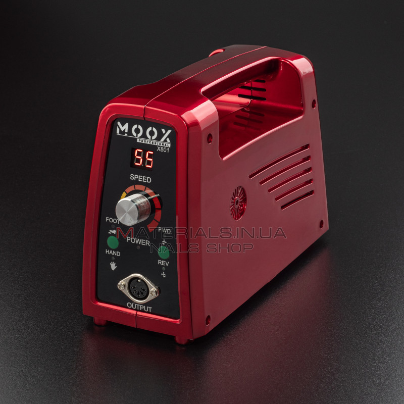 Фрезер Мокс X801 (Красный) на 55 000 об./мин. и 80W. для маникюра и педикюра Фрезер Мокс X801 (Красный) на 55 000 об./мин. и 80W. для маникюра и педикюра