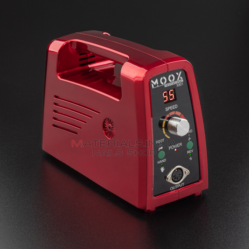 Фрезер Мокс X801 (Красный) на 55 000 об./мин. и 80W. для маникюра и педикюра Фрезер Мокс X801 (Красный) на 55 000 об./мин. и 80W. для маникюра и педикюра