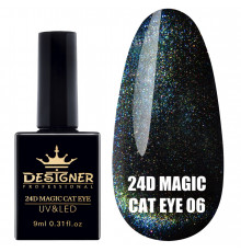 Гель-лак "Котяче око" 24D Magic Cat Eye Designer Professional, 9мол. №06