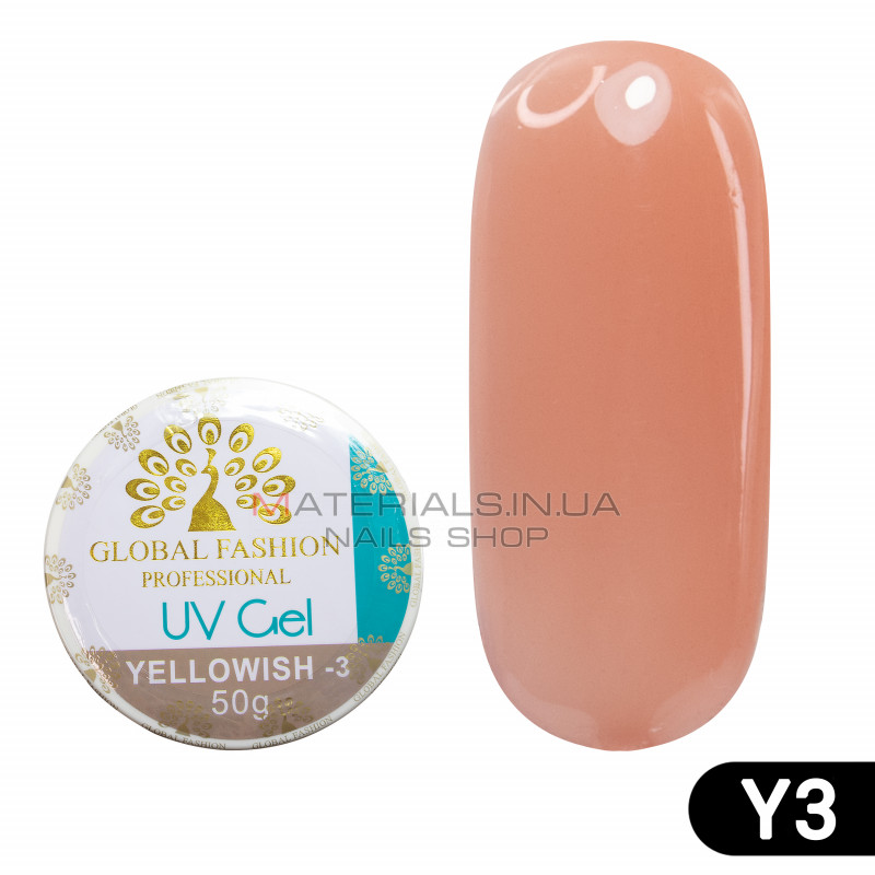 Гель для моделирования ногтей Global Fashion 50 г Yellowish-3 Гель для моделирования ногтей Global Fashion 50 г Yellowish-3