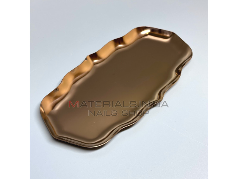 Лоток для инструментов металлический, 218х110х10 мм, фигурный, цвет бронза
