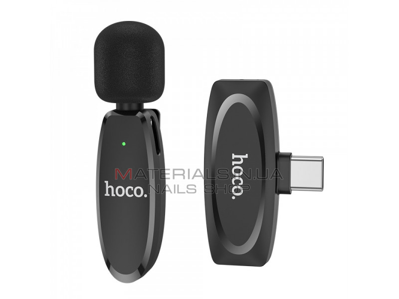 Wireless Digital Microphone Hoco L15 Type-C Crystal lavalier — Black