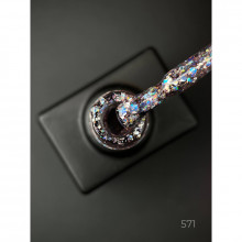Гель лак Clow Glitter 571 Дизайнер (9мл.) - с хлопьями хамелеон разных размеров и глиттером