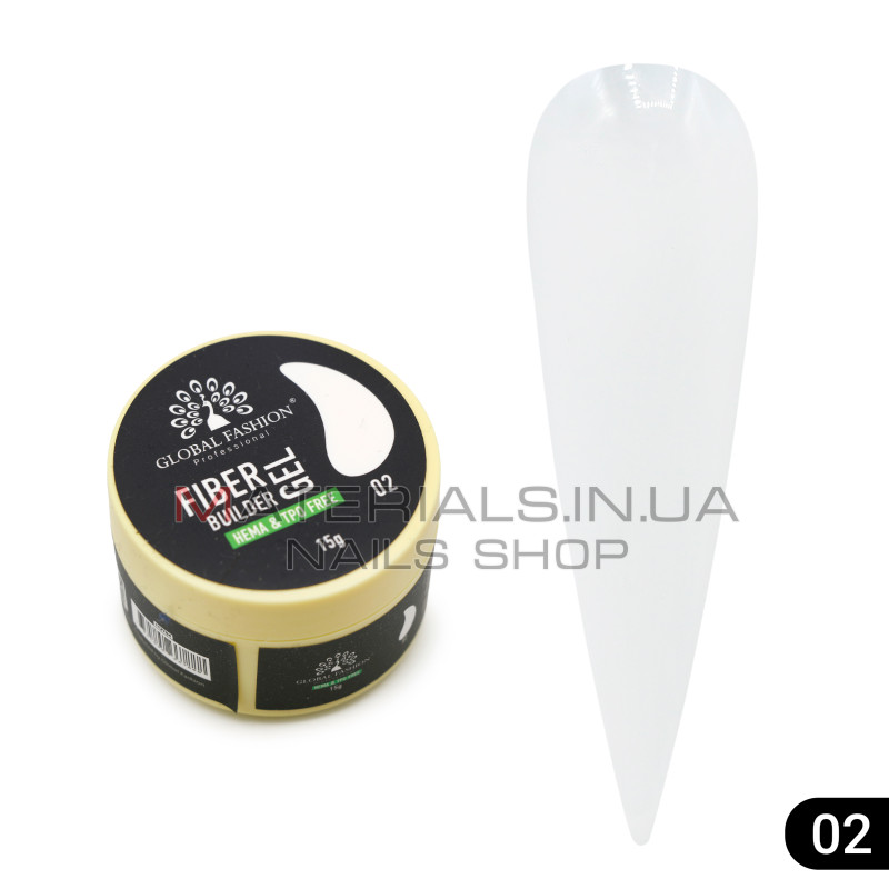 Гель для моделювання нігтів 15 г, Fiber Builder Gel 02