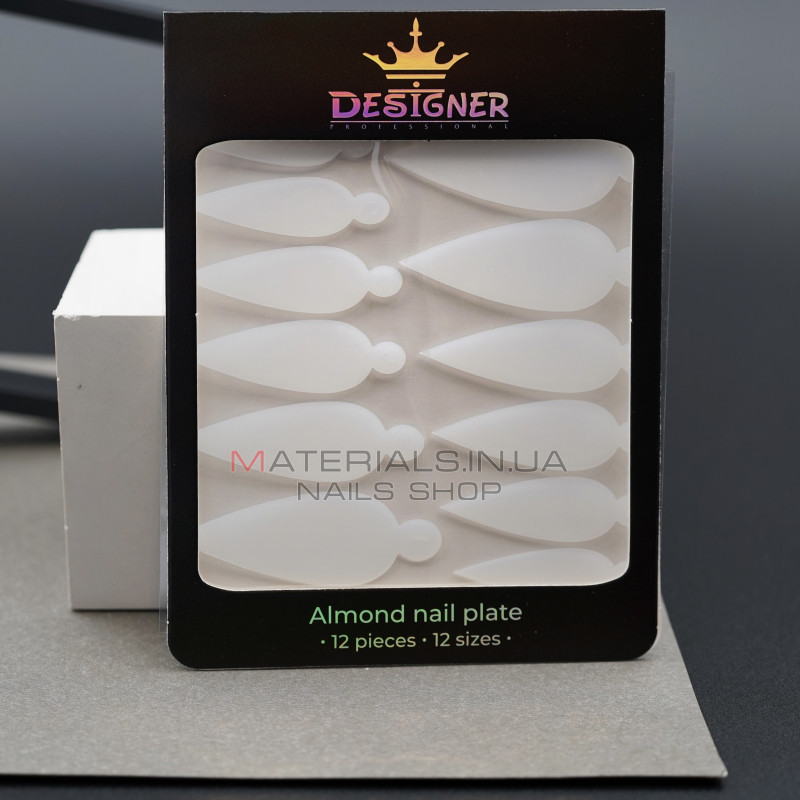 Nail Molds 12шт. (Almond nail plate - I) - Силіконові молди різних розмірів для дизайну нігтів та французького манікюру Дизайнер