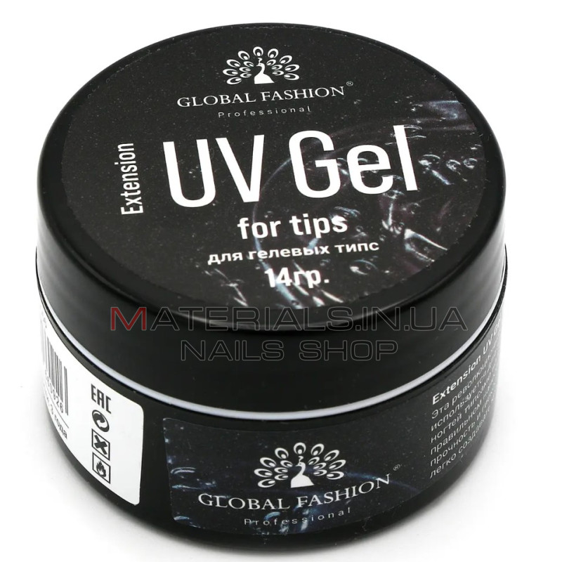 Гель для гелевих типів Global Fashion Extension UV Gel For Tips, 14 г